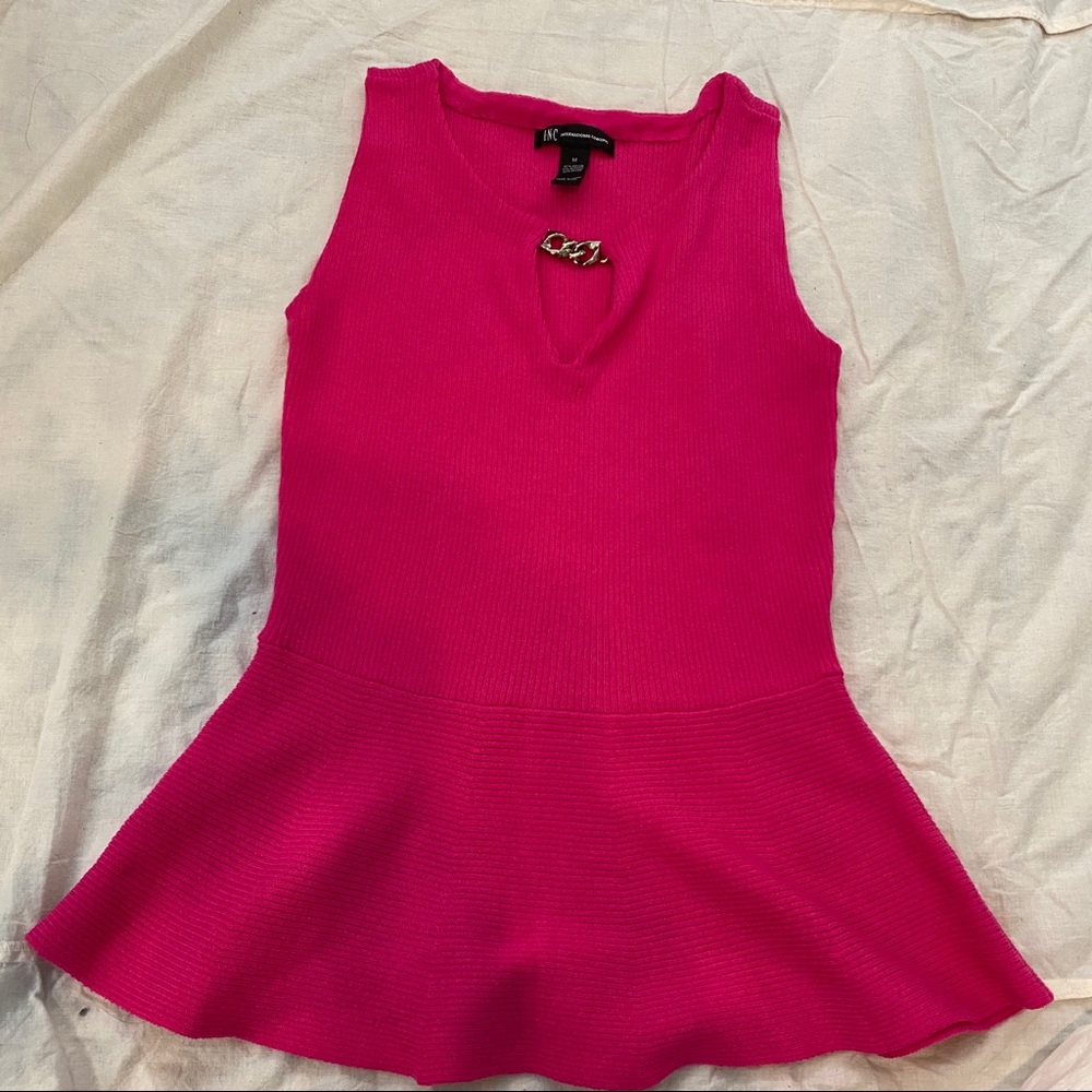 INC pink peplum tank top- SZ M